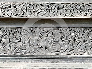 Handmade carvings in a traditional Malay house in Negeri Sembilan, Malaysia.