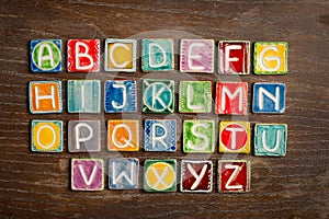 Handmade ceramic alphabet