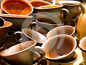 Handmade ceramics pots photo