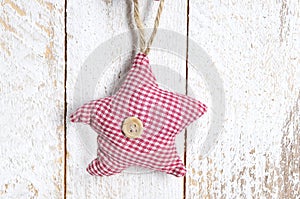 Handmade Christmas decoration. Toy - star hanging