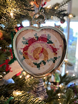 Handmade Christmas Ornament Needle Point