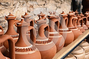 Handmade clay pots. These pots are mostly used in Asian cooking