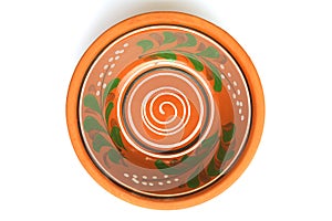 Handmade clay soup dish