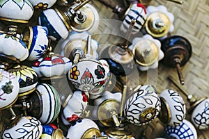 Handmade colorful ceramic door knobs