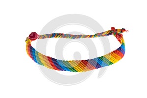 Handmade colorful gay-lesbian bracelet isolated on white