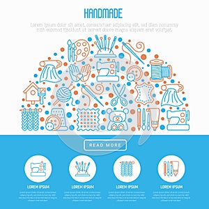 Handmade concept in half circle