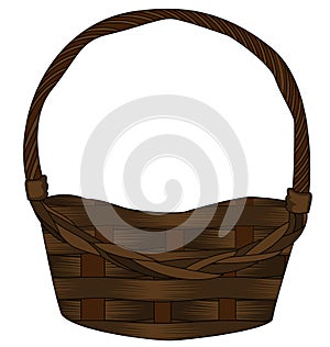 Empty handmade basket of mimbre photo