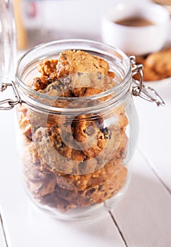 Handmade cookies in widemouthed glass jar