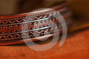 Handmade copper bracelet for women  - closeup