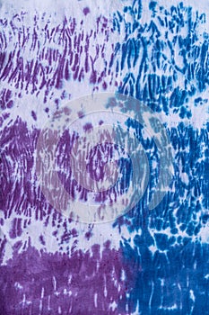 Purple and Blue Japanese Style Shibori Tie Dye Design