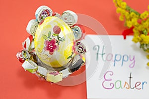 Handmade decoupage Easter egg