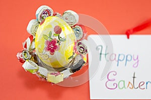 Handmade decoupage Easter egg