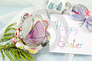Handmade decoupage Easter egg