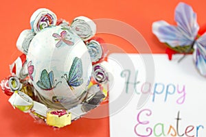 Handmade decoupage Easter egg