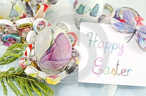 Handmade decoupage Easter egg