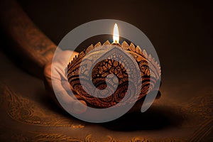 Handmade Diwali Diya Lamp in Hand