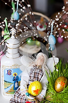 Handmade doll in at Easter