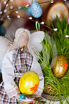 Handmade doll in at Easter
