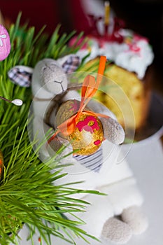 Handmade doll in at Easter