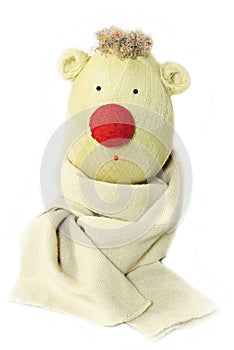 Handmade doll with red nose