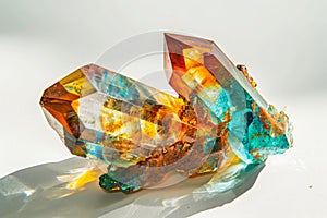 Handmade Epoxy Resin Crystal, Crystal Bijouterie Imitation on White Background
