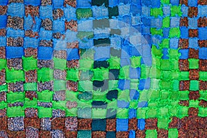 Handmade fabric from multi-colored stripes