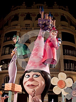 Handmade figures in Las Fallas in Valencia Spain