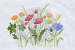 Handmade flower embroidery