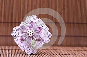 Handmade flower quilling paper craft,hobby practise.
