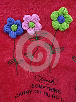 Handmade flowers designe on Suit