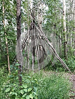 Handmade Garden Teepee on Acreage in Northern Alberta