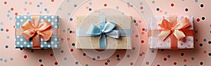 Handmade Gift Boxes on Polka Dot Background: Perfect for Any Occasion