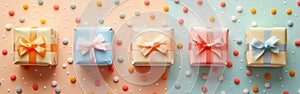 Handmade Gift Boxes on Polka Dot Background: Perfect for Any Occasion