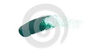 Handmade, hand drawn. Green acrylic brush stroke.