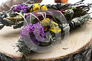 Handmade Healing Smudge Sticks Close UP