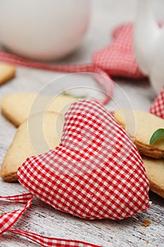 Handmade heart with cookies