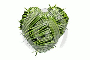 Handmade heart from grass