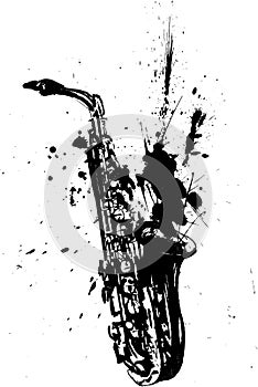 Handmade illustration of a saxophone