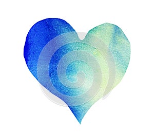 Blue Magic Watercolor Heart