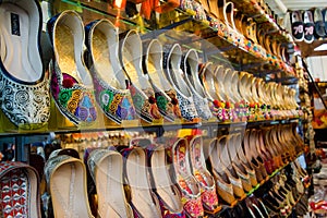 Handmade Indian Jutti in the market of Amritsar, Punjab