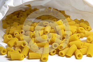 Handmade Italian macaroni pasta with egg and flour