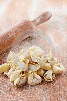 Handmade italian tortellini pasta