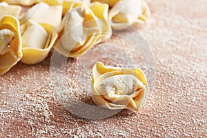 Handmade italian tortellini pasta