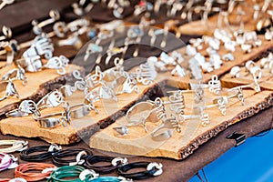 Handmade jewellery bracelets on the street