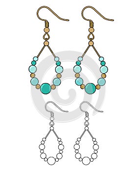 Handmade jewelry: earrings with turquoise beads