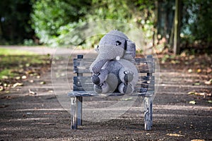 Handmade knit toy, elephant