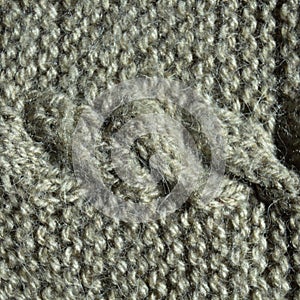 Handmade knitted fabric grey wool background texture