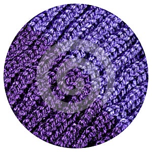 Handmade knitted fabric purple wool background texture