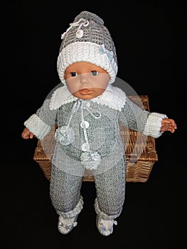 Handmade knitted newborn set, for baby boy.