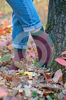 Handmade knitted socks